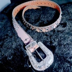 Blazin Roxx Pink Mossy Oak Rhinestone Embellished Urban Cowgirl Bling Belt (LG)